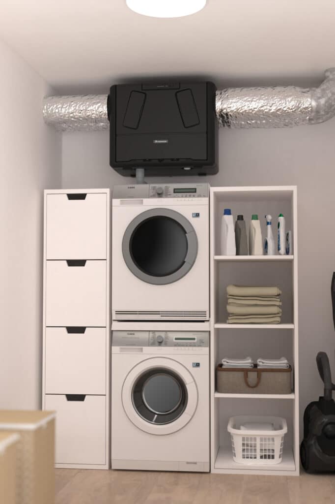Compact powerhouse for demand-driven heat recovery ventilationFlux Wall 1