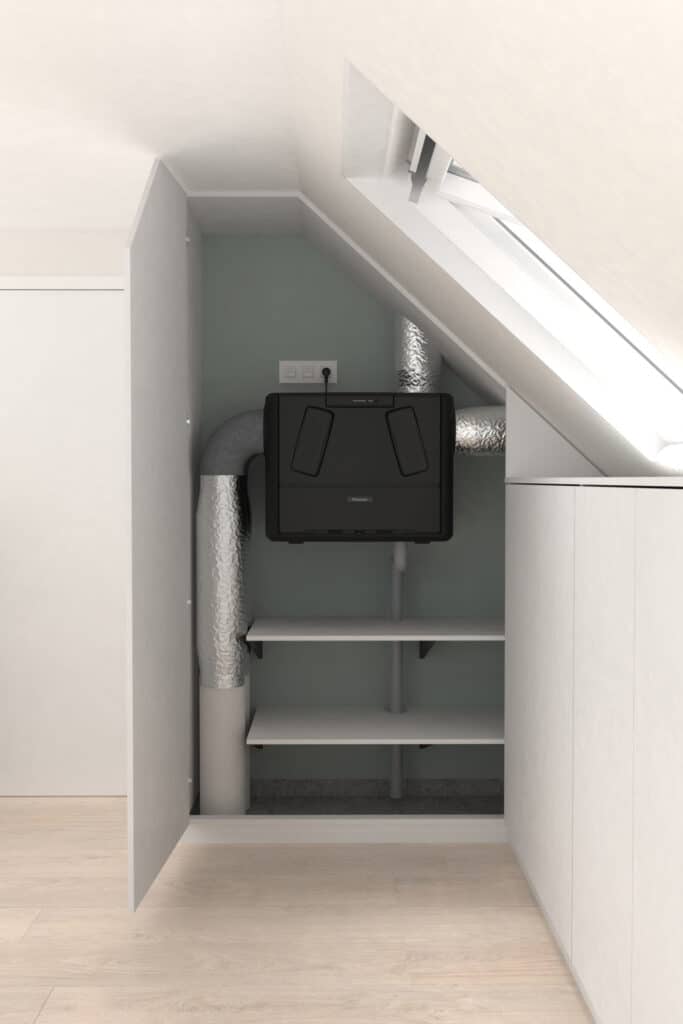 Compact powerhouse for demand-driven heat recovery ventilationFlux Wall 2