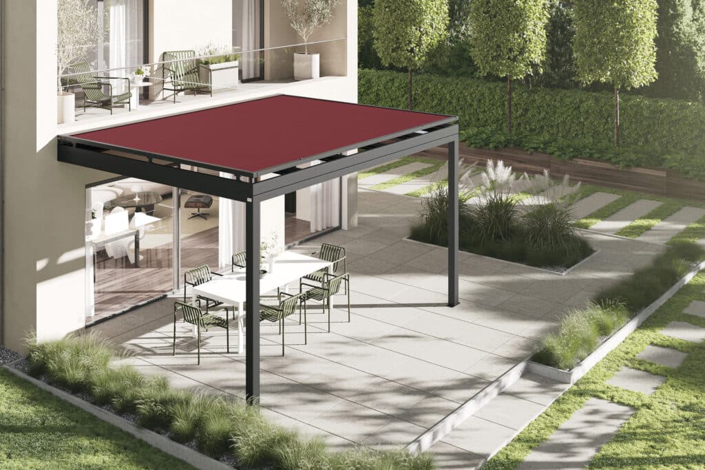 Erhardt presents Teracubic: the flat, cubic patio canopy for the highest demands. 1