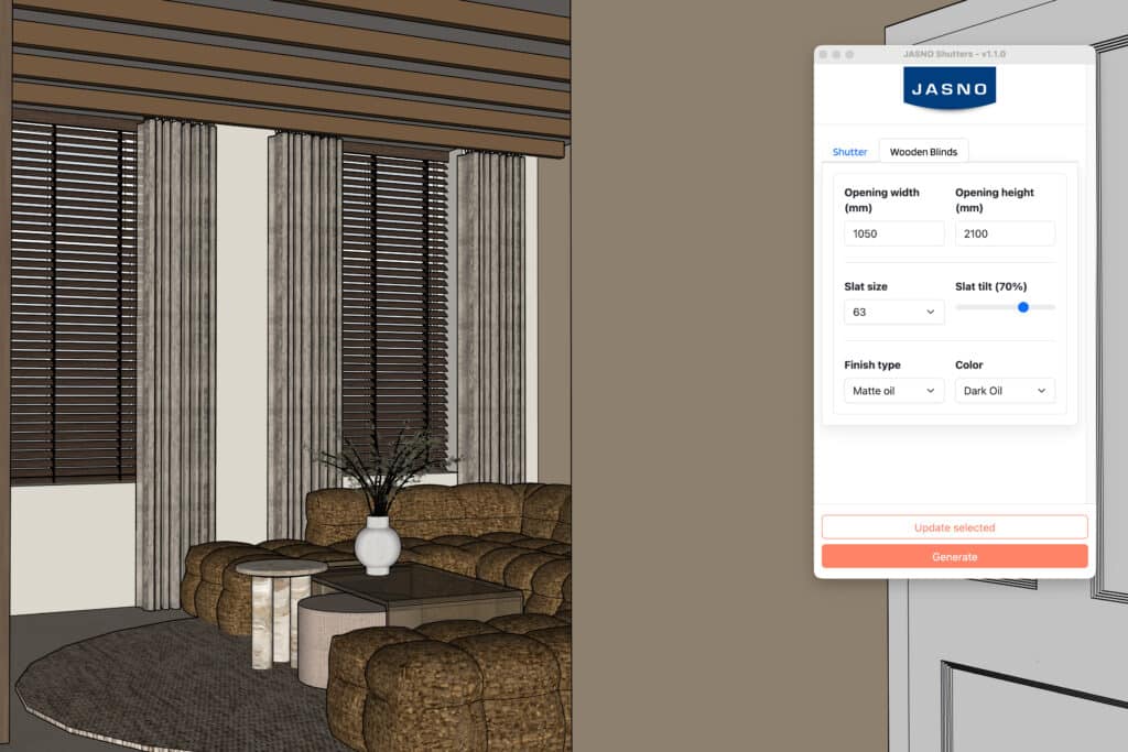JASNO makes realistic shutter visualizations available in SketchUp 5