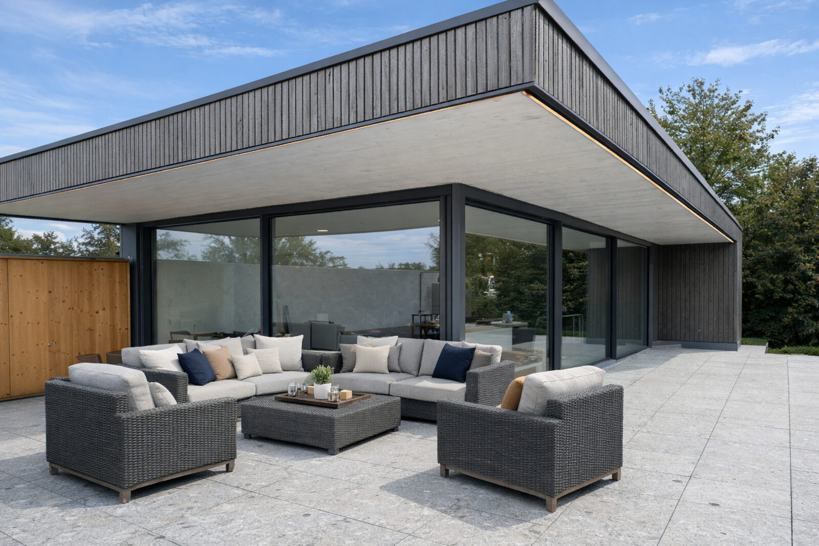 Prachtige blik van buiten op de SF60 bij deze bungalow.